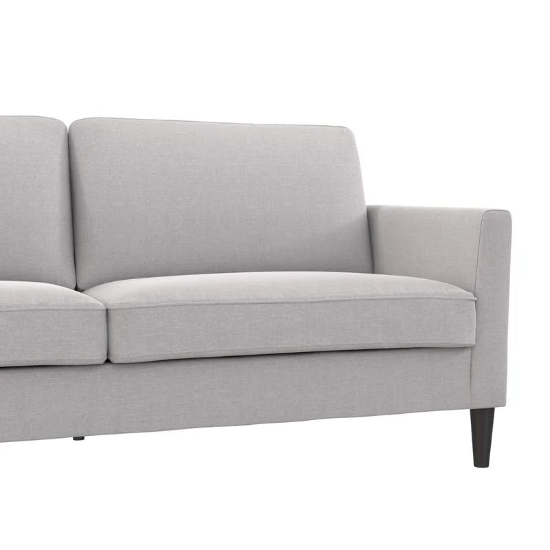 Light Gray Linen 67'' Wood Frame Pillow-Top Arm Sofa