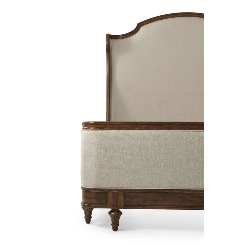 Tavel Contemporary Queen Upholstered Bed with Wood Frame