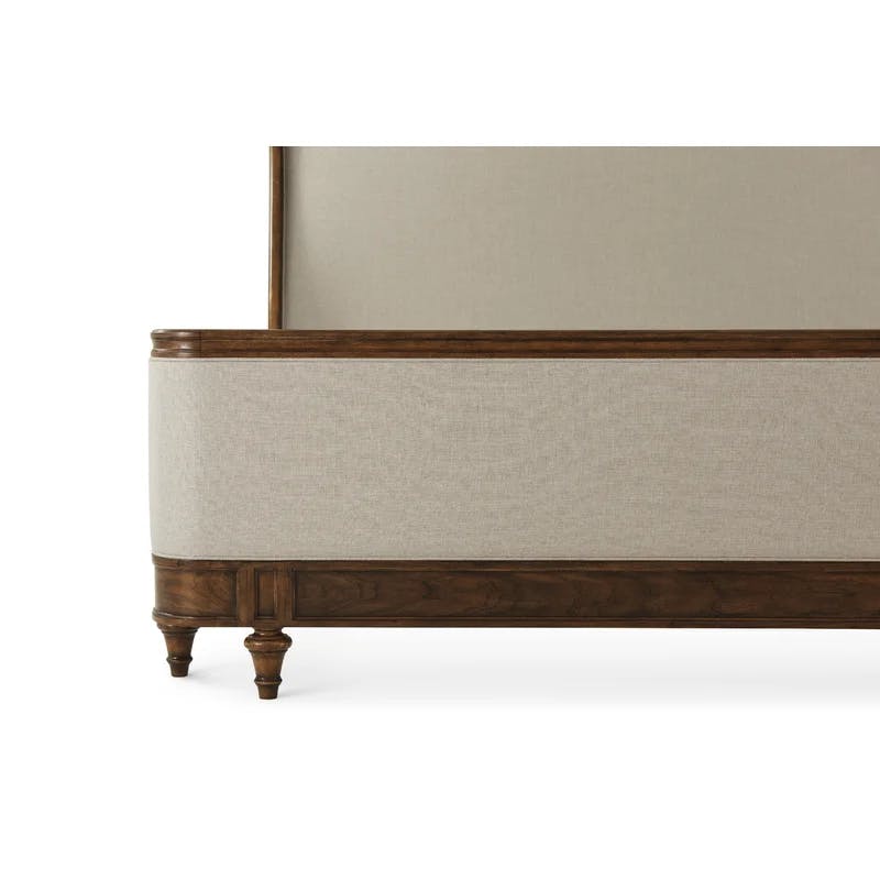 Tavel Contemporary Queen Upholstered Bed with Wood Frame