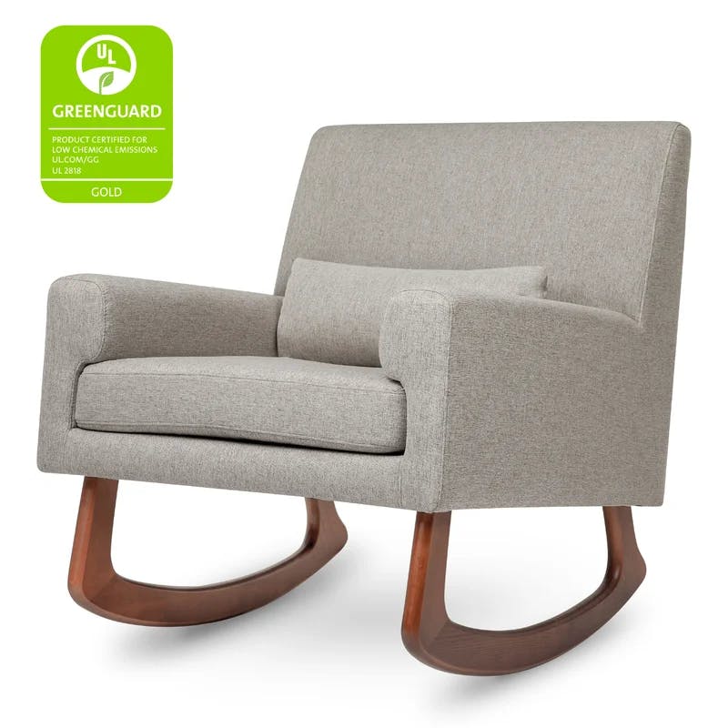 Eco-Performance Grey Eco-Weave Sleepytime Rocking Chair with Walnut Legs