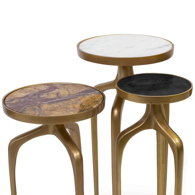 Mid-Century Modern Gradient Height Accent Tables Set