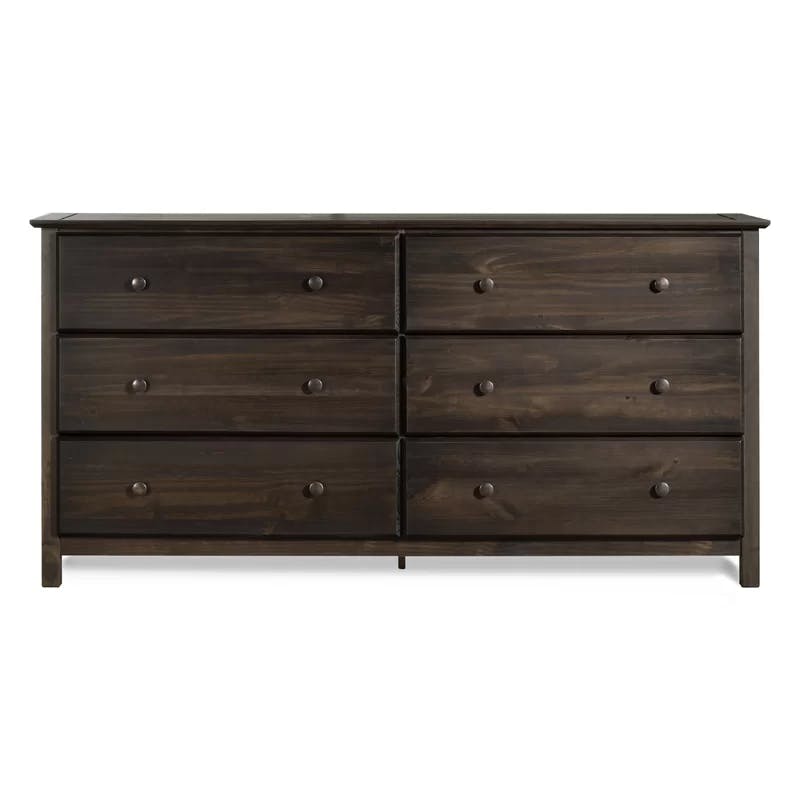 Espresso Mission-Style Double Dresser with Deep Drawers