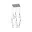 Ethereal Raindrop 9-Light Square LED Cluster Pendant in Metallic Beige Silver