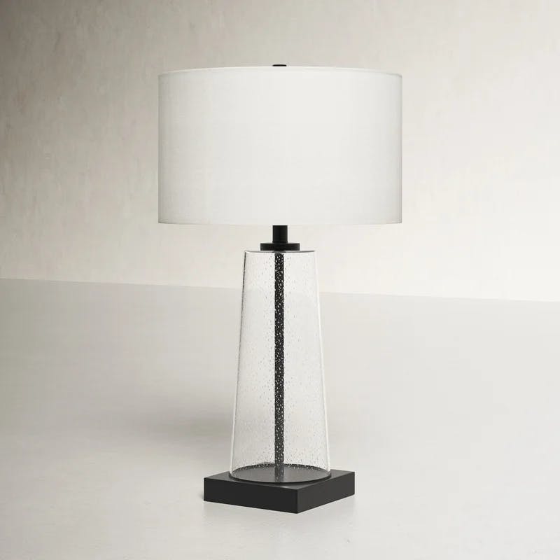 Kids' Voice-Controlled Tripod Lamp with Black Linen Shade