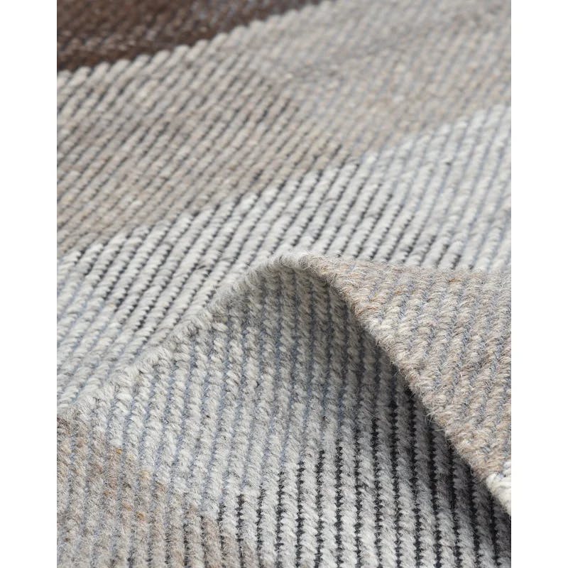 Elysian Gray 8' x 10' Handwoven Wool Blend Easy-Care Rug
