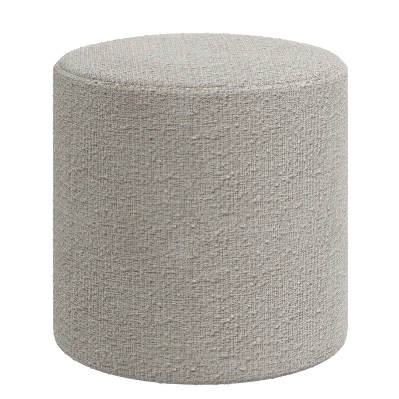Milano Elephant 20" Round Upholstered Ottoman in Classic Boucle