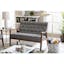 Sorrento Mid-Century Gray Faux Leather Tufted Loveseat with Wooden Legs