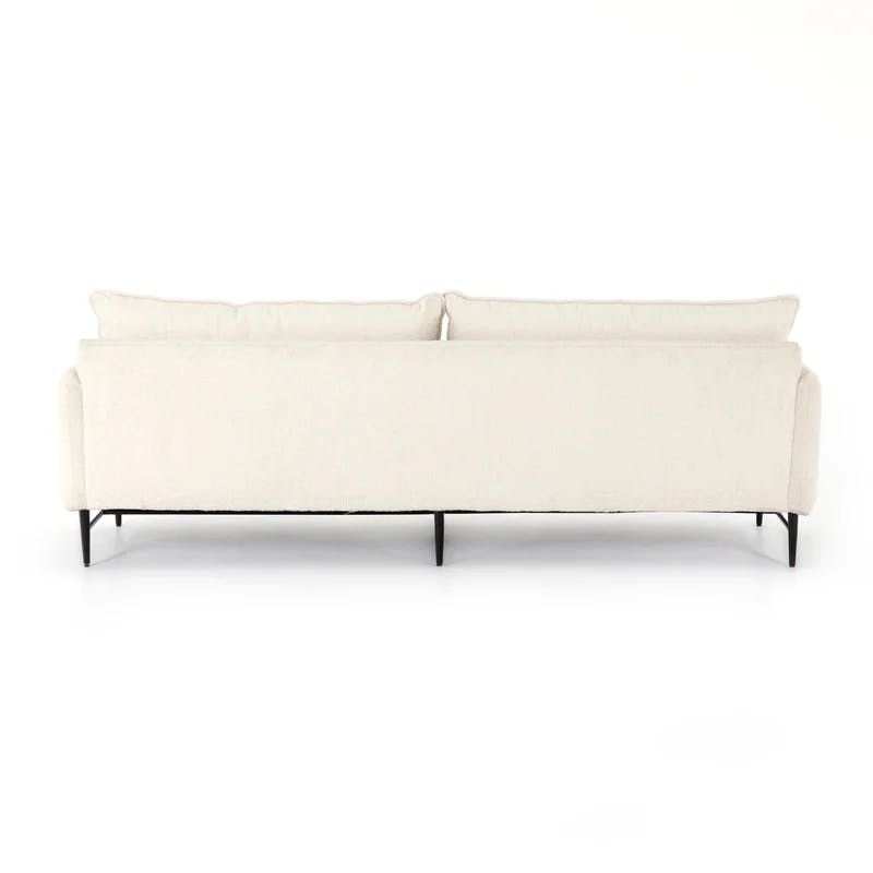 Delaney 93'' Altro Snow White Fabric Sofa with Removable Cushions