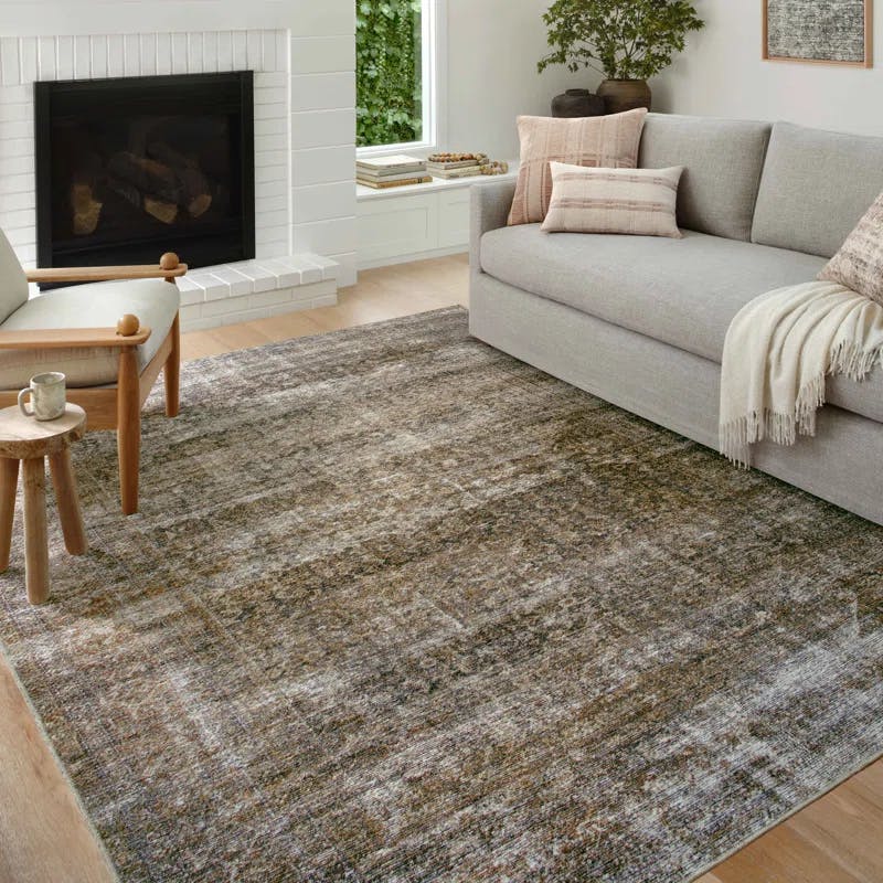 Ivory Space Love 6' x 9' Synthetic Area Rug