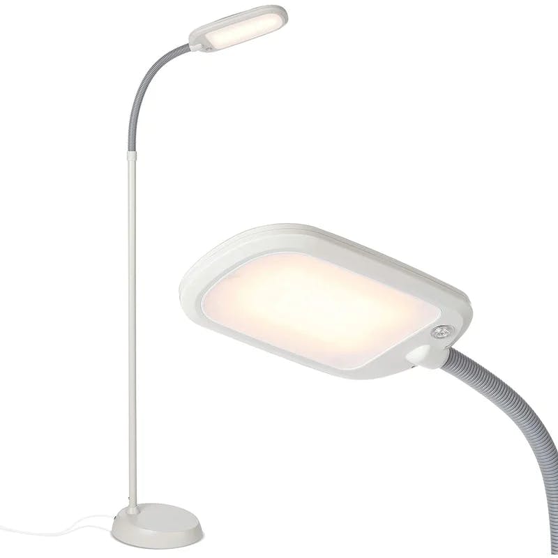Arcadian Arc Adjustable 55" White LED Floor Lamp for Kids