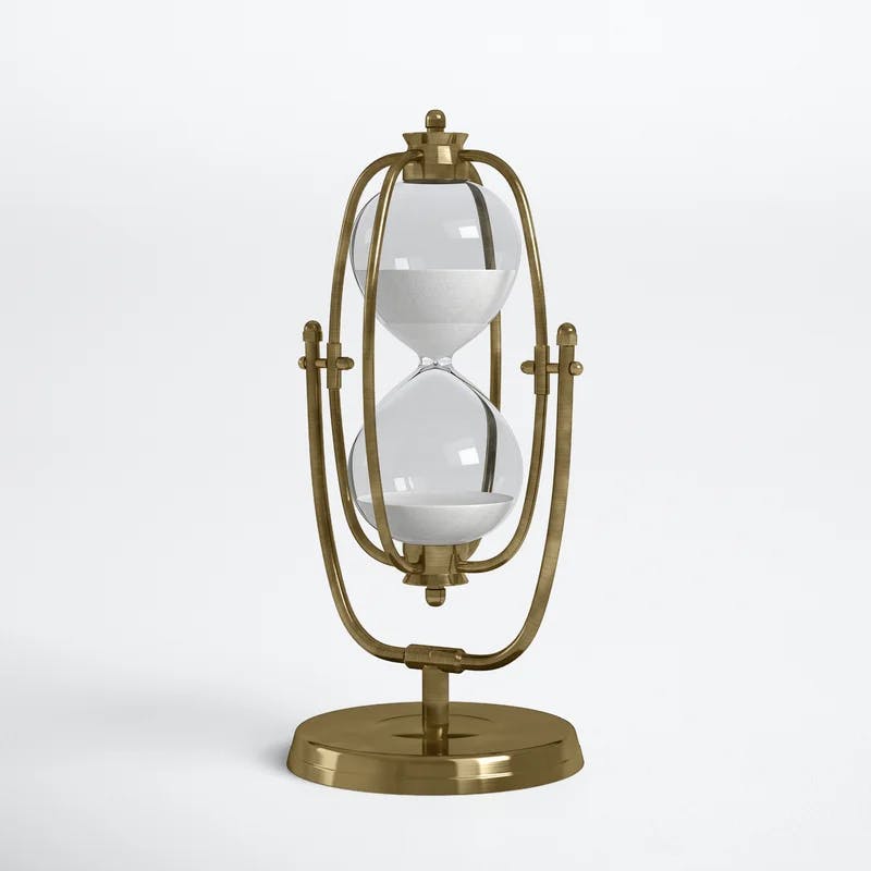 Elegant Brass & Glass 30-Minute Swivel Hourglass