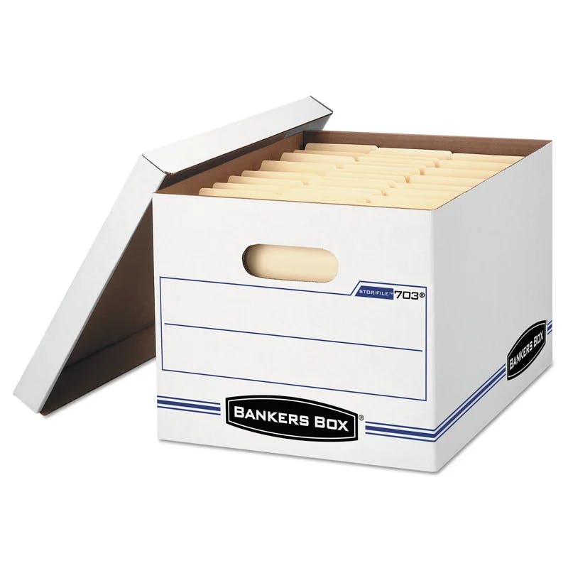 Versatile White Stackable Storage Box with Lift-Off Lid, 12x15x10 inches