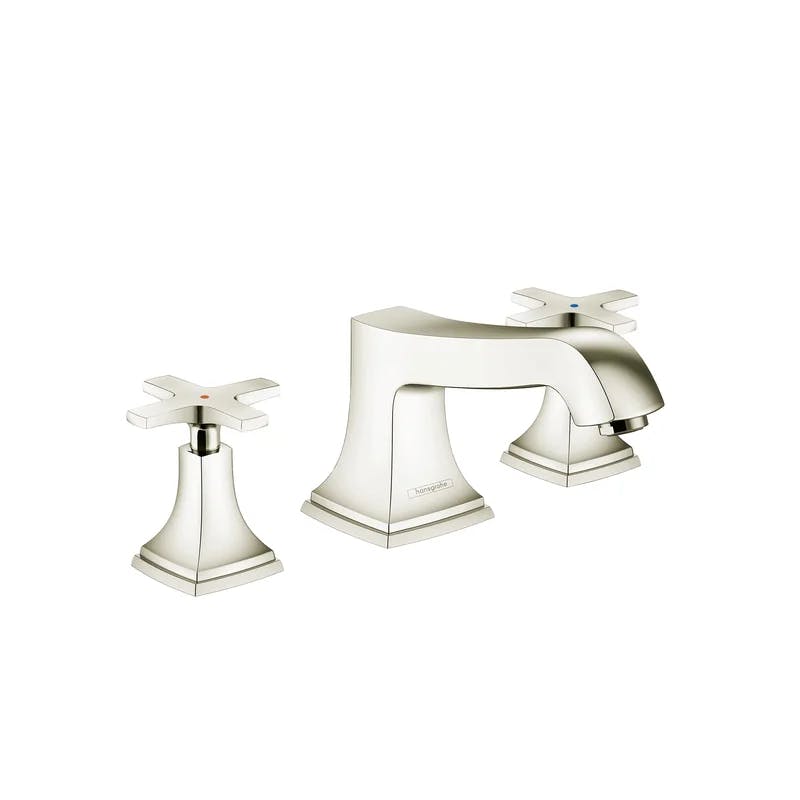 Elegant Polished Nickel 3-Hole Widespread Faucet with Lever Handles