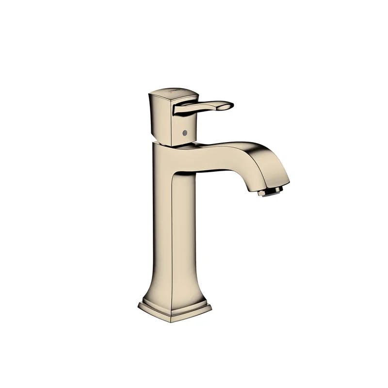 Elegant Polished Nickel Single-Hole Modern Faucet with Brass Accents