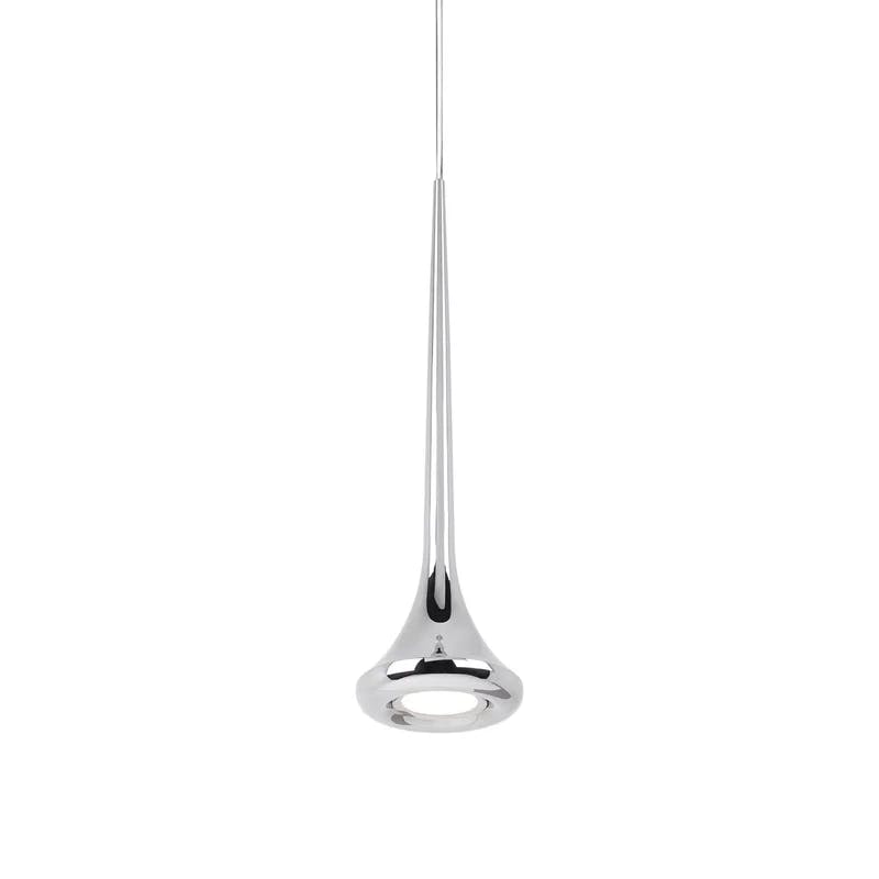 Bach 19" Chrome LED Pendant with Frosted Acrylic Diffuser