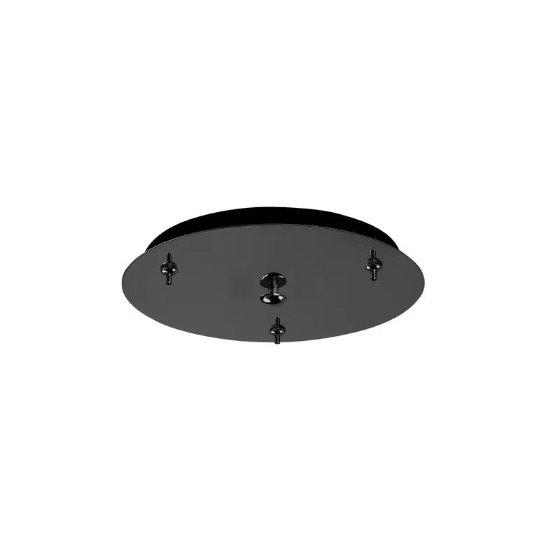 Elegant Multi-Port Round Canopy in Black Chrome