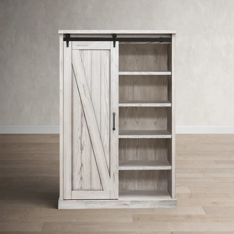 Avondale Farmhouse 48" White Adjustable Door Bookcase