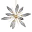 Gilded Brass Starburst Chandelier with Chilled Smoke Crystal Shades