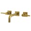 Concord Modern Matte Black and Brushed Brass Wall Mount Bathroom Faucet