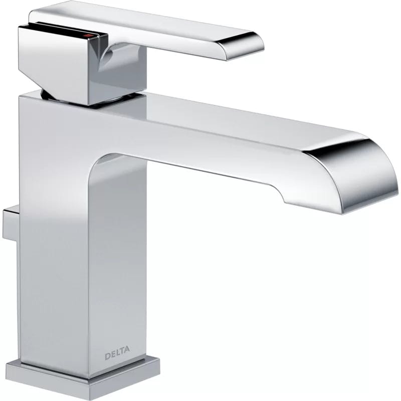 Sleek Modern Chrome Single-Hole Bathroom Faucet with Drain Assembly
