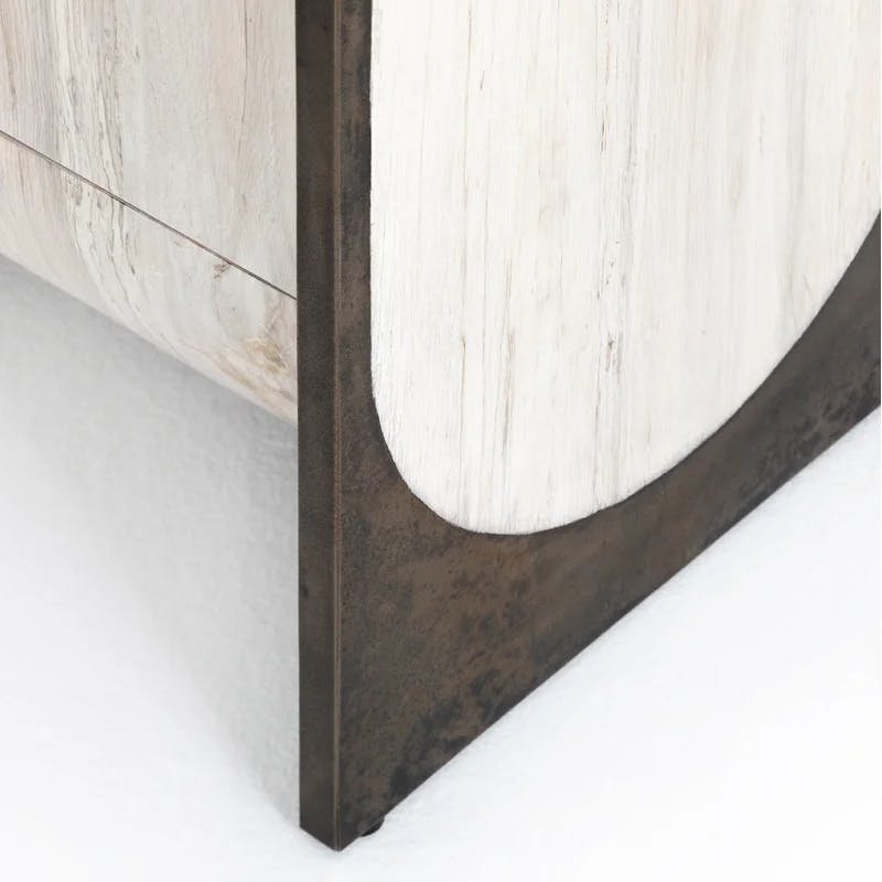 Contemporary Loros 71'' Black and Gray Iron Sideboard