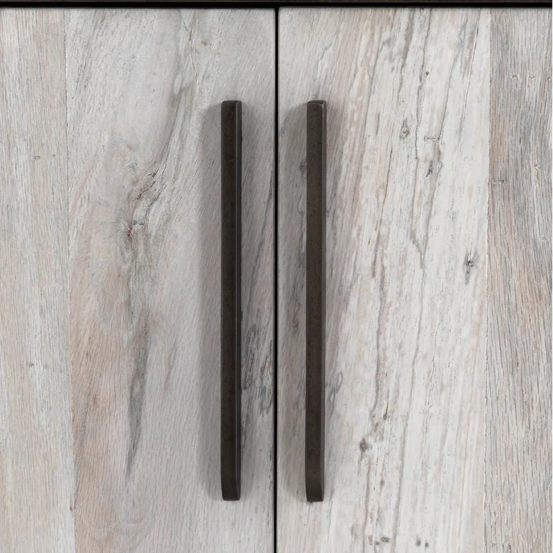 Contemporary Loros 71'' Black and Gray Iron Sideboard
