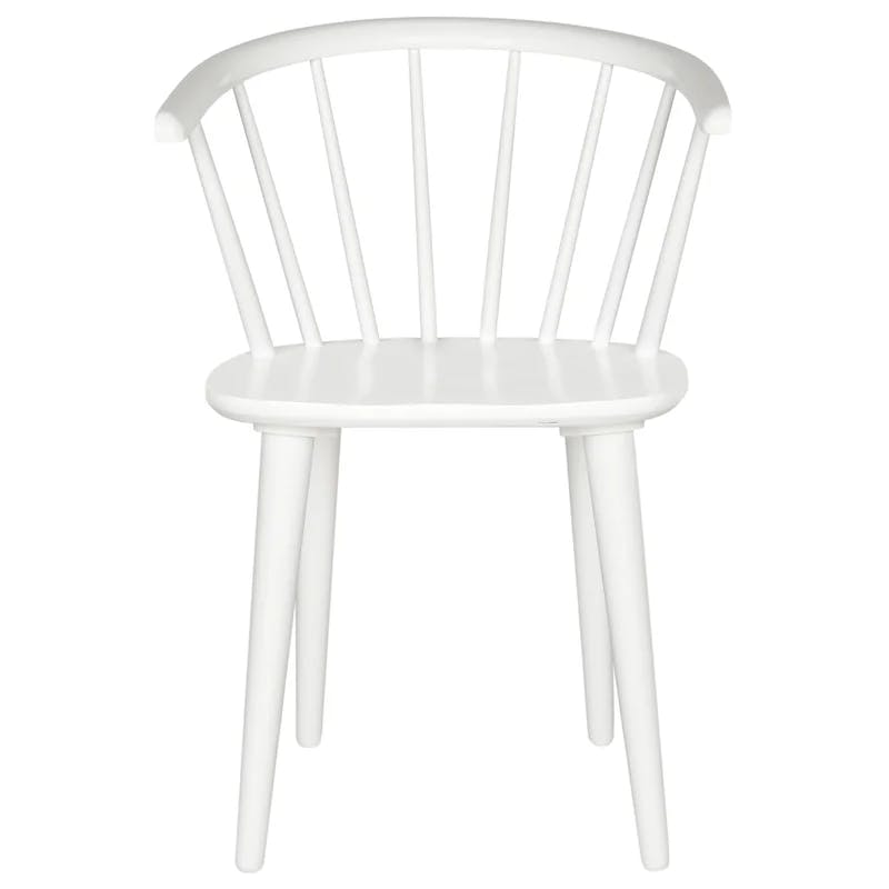 Transitional White Solid Wood Spindle Side Chair, Set of 2
