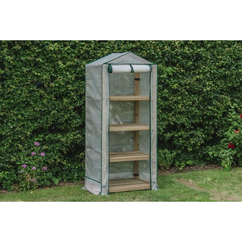 Gardman Elegance 24"x19" Wooden 4-Tier Greenhouse with UV Treated Cover