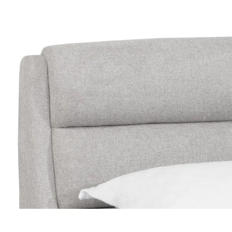 Belfast Heather Grey Queen Upholstered Bed with Horizontal Tufting