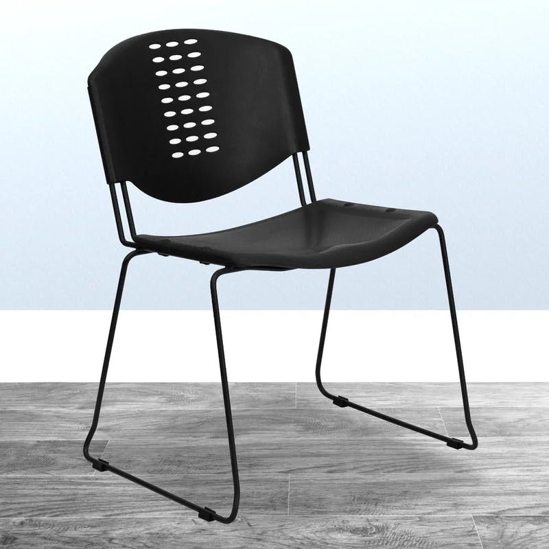 Hercules Series 400 lb Black Metal & Plastic Stackable Chair