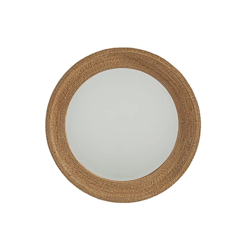 La Jolla Transitional Round Woven Abaca Rope Mirror, 42-Inch