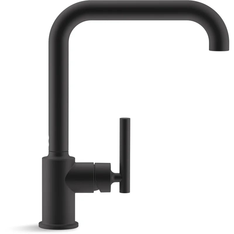 Purist Matte Black High-Arch Single-Handle Bar Faucet