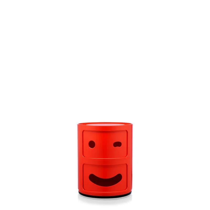 Smile Wink Red Componibili Round Storage Unit for Indoor/Outdoor