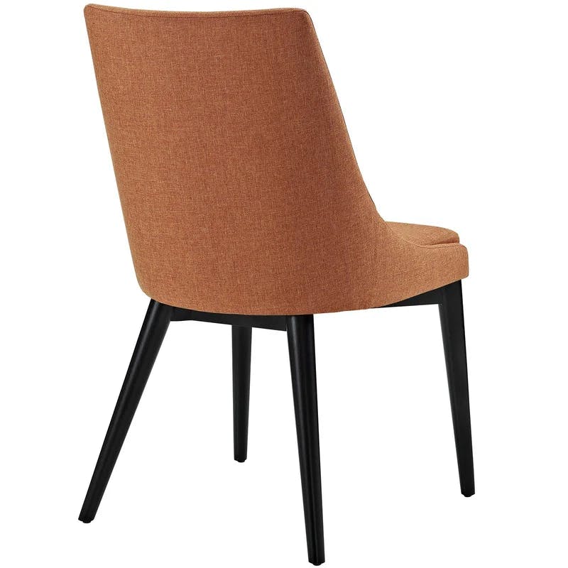 Viscount Parsons Side Chair in Vibrant Orange with Wood Legs