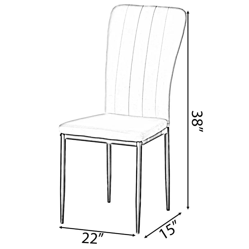 Elegant Gray Velvet Upholstered Metal Side Chair