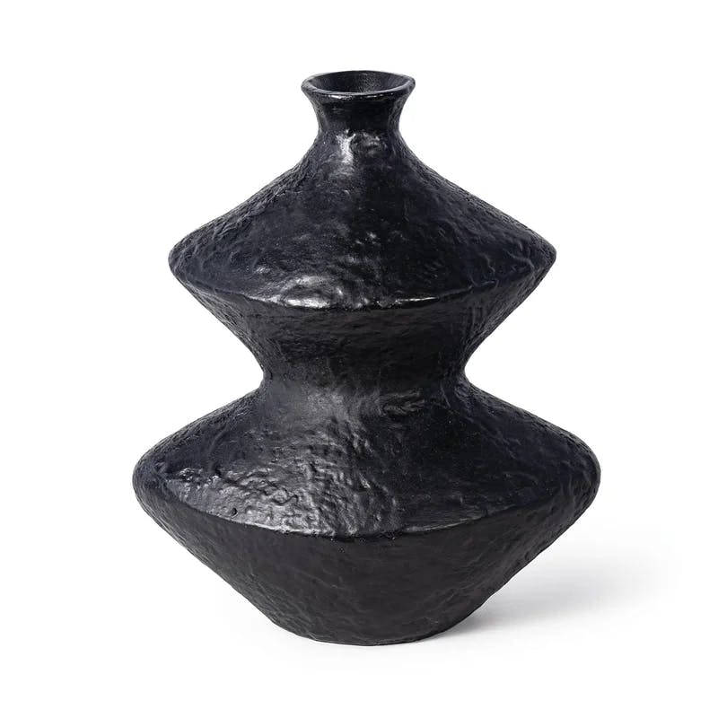 Poe 6" x 12" Textured Metal Artisanal Decorative Vase