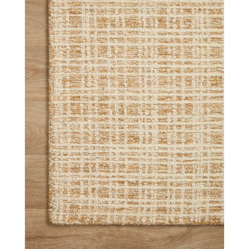 Straw & Ivory Hand-Tufted Wool Blend Modern Rug 3'6" x 5'6"