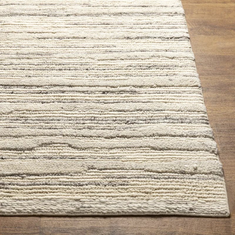 Handmade Gray Spot Wool Rectangular Rug 8' x 10'
