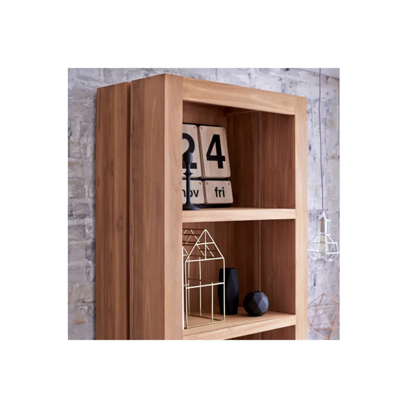 Eden 79" High Contemporary Brown Wood Storage Bookcase