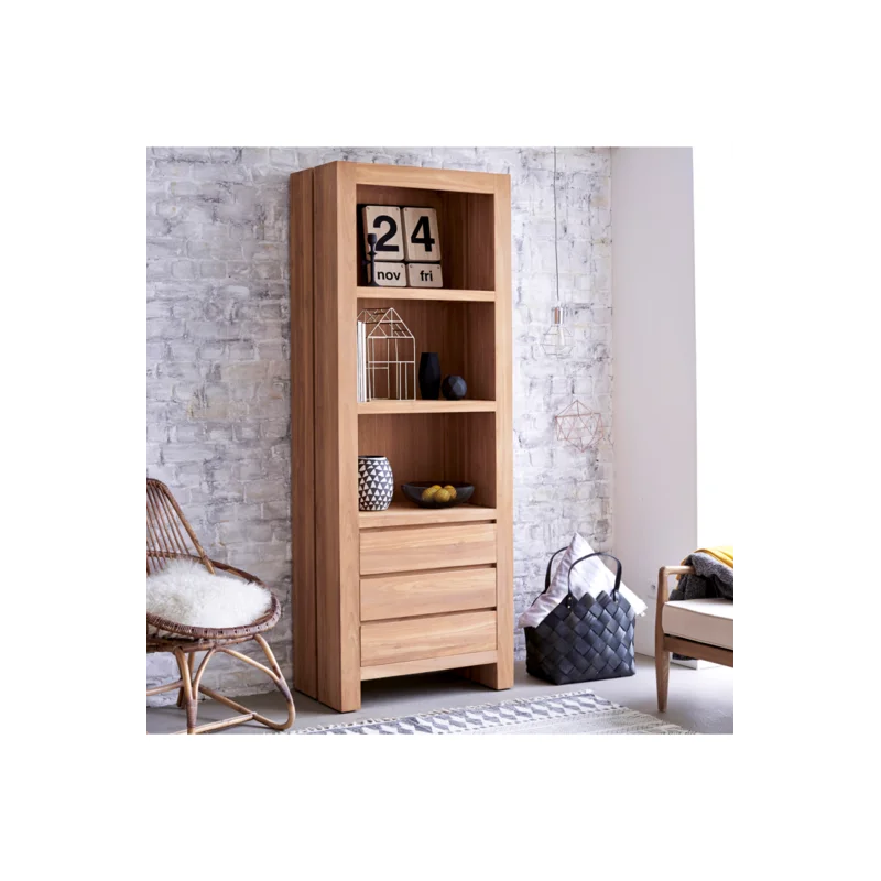 Eden 79" High Contemporary Brown Wood Storage Bookcase
