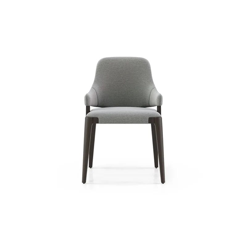 Hamilton Ash Wood Upholstered Side Chair in Storm Gray