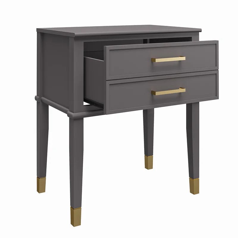 Cosmopolitan Westerleigh Graphite Gray Square End Table with Gold Accents