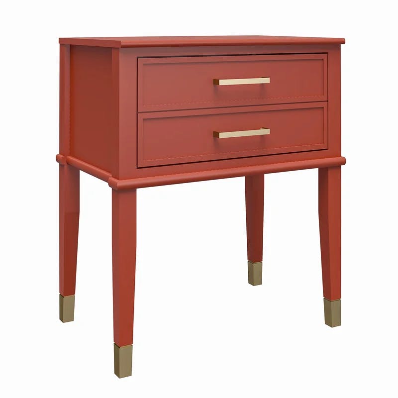 CosmoChic Westerleigh Gold-Accented End Table with Drawer