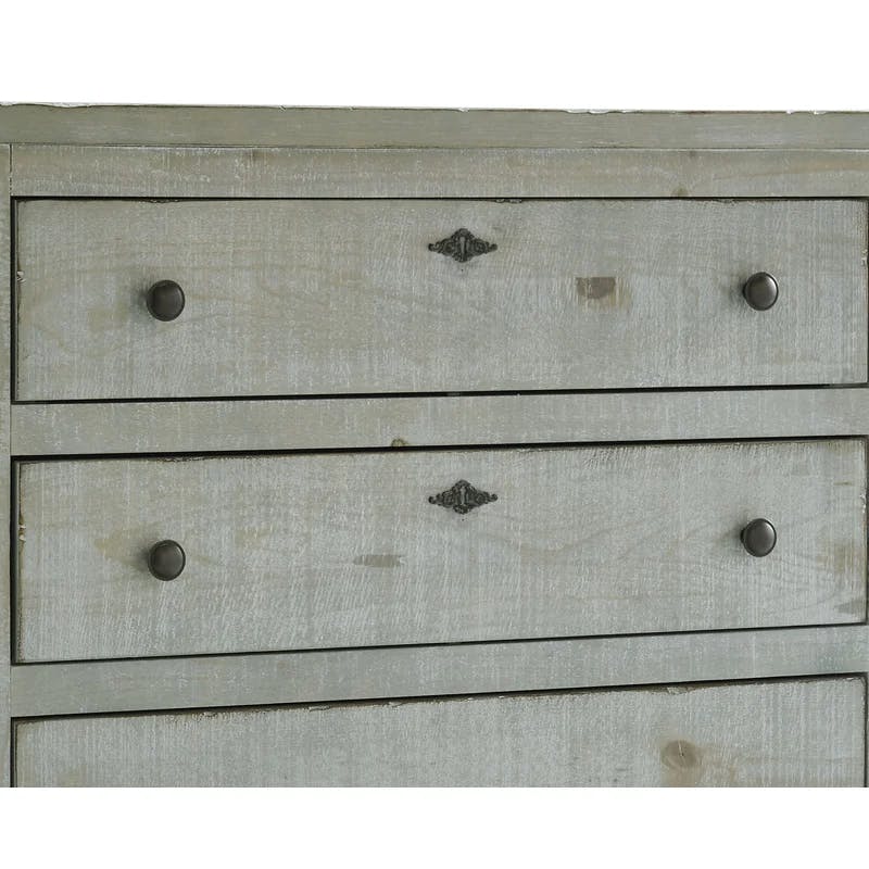 Chatsworth Mint Gray 38" Farmhouse 5-Drawer Dresser