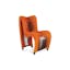 High-Back Polycotton Upholstered Side Chair in Orange