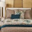 Ivory and Blue Linen-Cotton Queen Duvet Cover with Topstitched Flange
