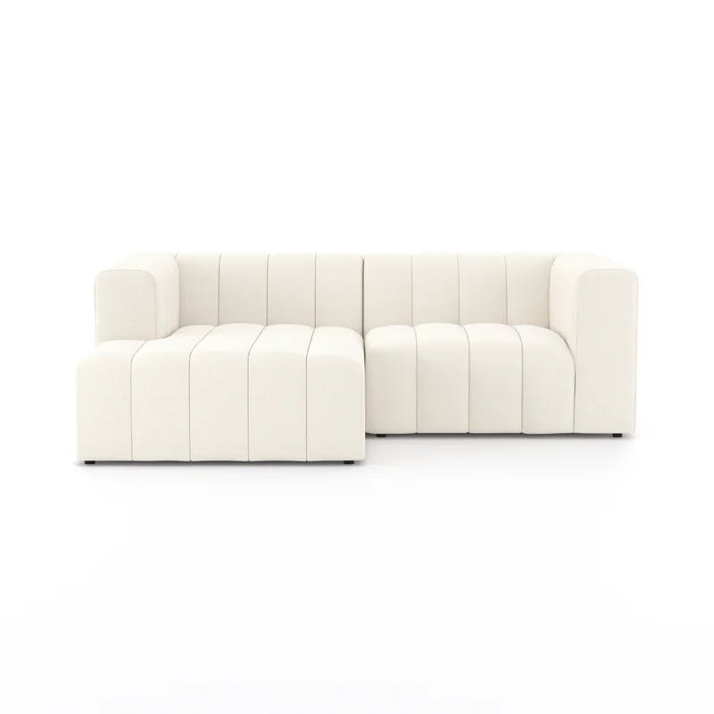 Fayette Cloud Tufted Fabric 2-Piece Sectional Sofa