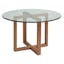 Transitional Palm Desert 36" Round Glass & Wood Dining Table