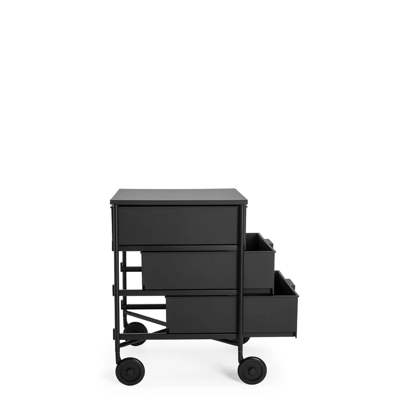 Citterio & Low 3-Drawer Mobil Matte Black Storage Trolley