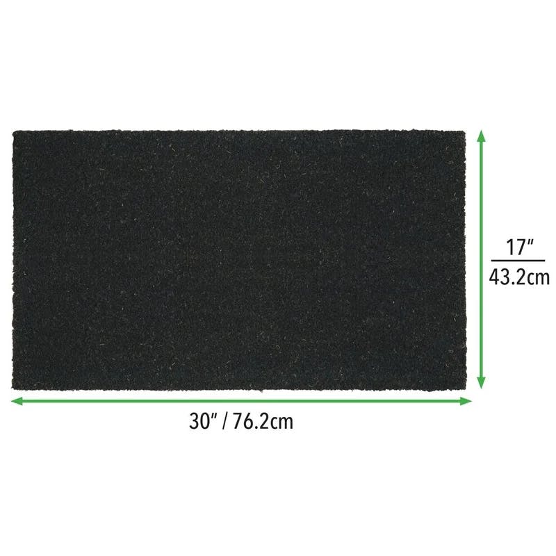 Natural Coir Fiber Black Outdoor Doormat with Non-Slip Backing